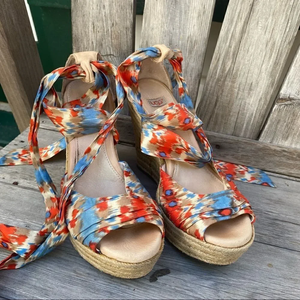 UGG Women's Lucianna Espadrille Sandals - Santorini Ikat 5.5